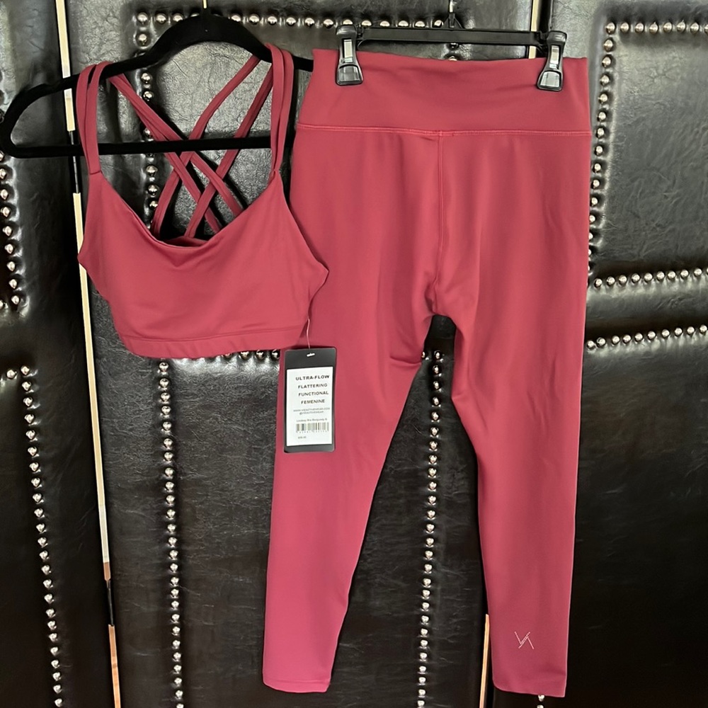 VIE Activewear Burgandy Lindsay Bra & legging S